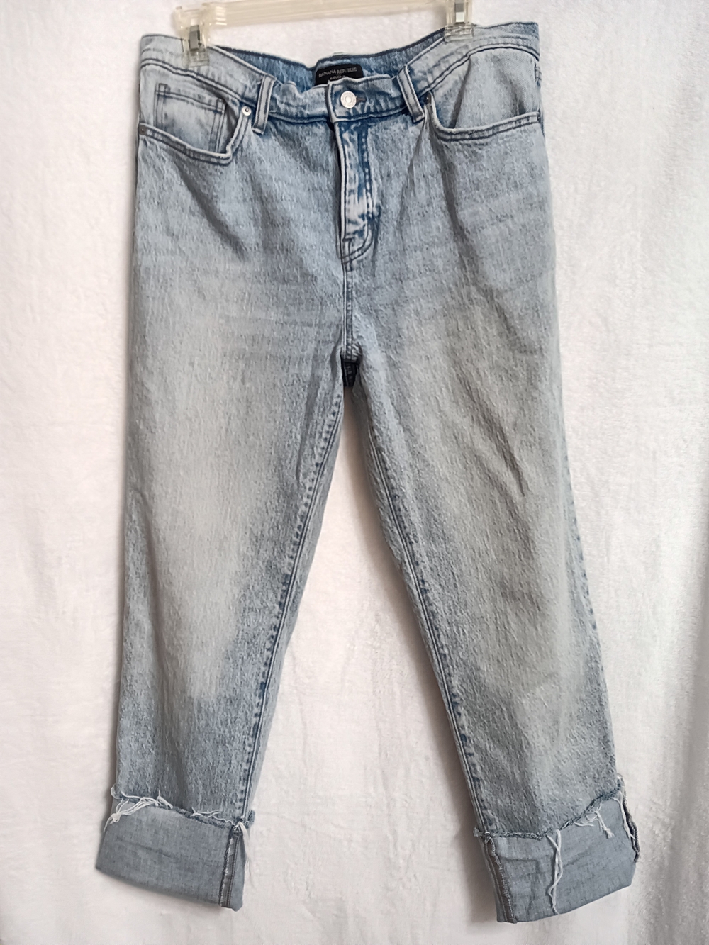 Banana Republic Light Blue Boyfriend Jeans with Cuffed Hem Size 32/12 Petite